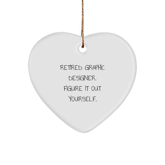 Funny Graphic Designer Gifts from Men, Unique Heart Ornaments for Women Coworkers, Christmas Unique Gifts - Image 1