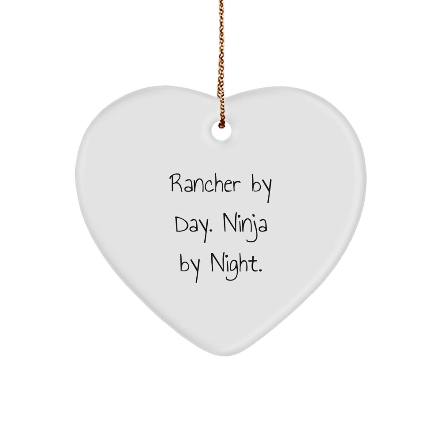 Christmas Unique Gifts for Rancher By Day Men Funny Heart Ornament, Rancher Coworkers Gifts for Friends and Family Heart Shaped Ornament, Gift from Men to Women Rancher Coworkers - Image 1