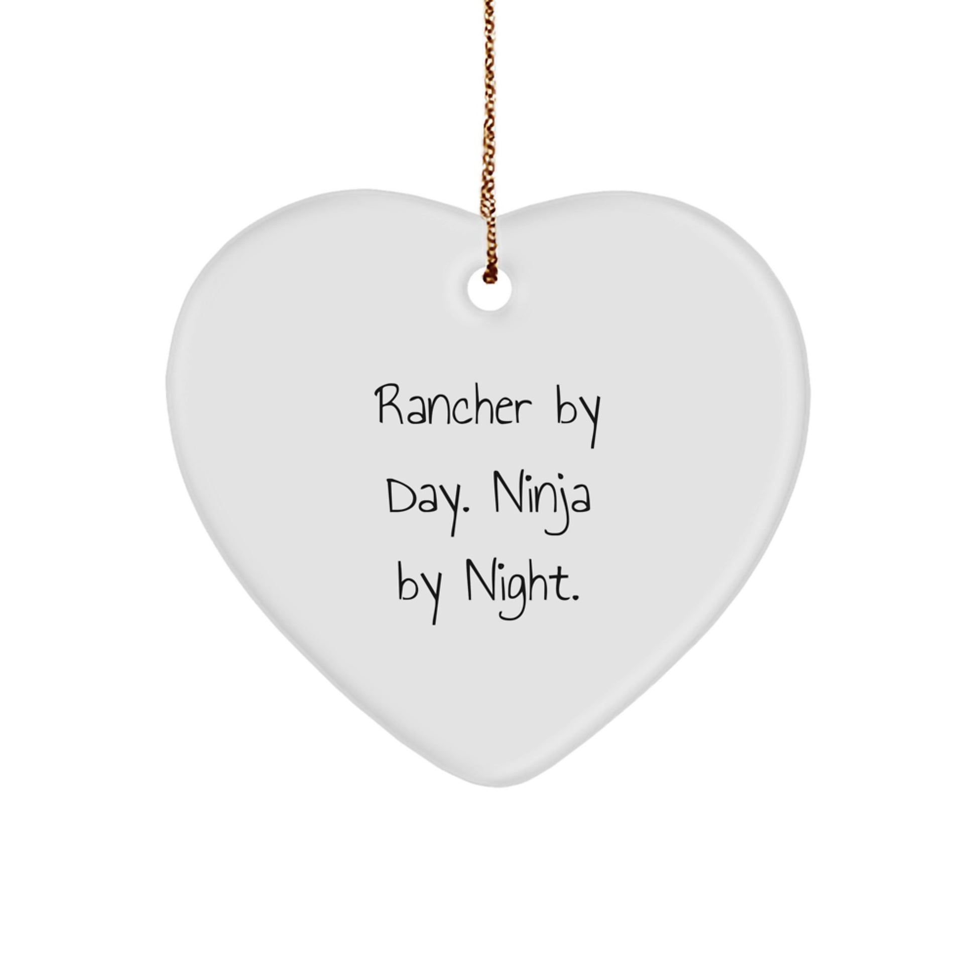Christmas Unique Gifts for Rancher By Day Men Funny Heart Ornament, Rancher Coworkers Gifts for Friends and Family Heart Shaped Ornament, Gift from Men to Women Rancher Coworkers - Image 1