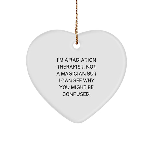 Funny Radiation Therapist Gifts, Heart Ornament for Men or Women from Coworkers, Friends or Family - Radiation Therapist Heart Ornament, Christmas Unique Gifts - Image 1