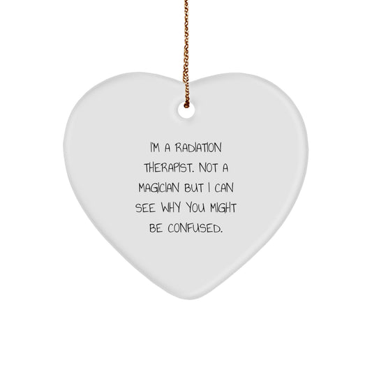Funny Radiation Therapist Gifts for Men - Radiation Therapist Heart Ornament, Gifts from Friends - Christmas Unique Gifts for Radiation Therapist - Image 1