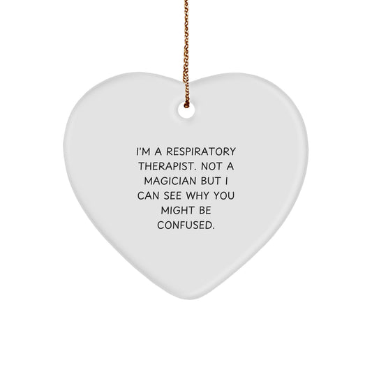 Funny Respiratory Therapist Gifts, Heart Ornament for Christmas Unique Gifts - Sent by Friends, Coworkers, Family to Respiratory Therapist Men, Women, Coworkers - Image 1