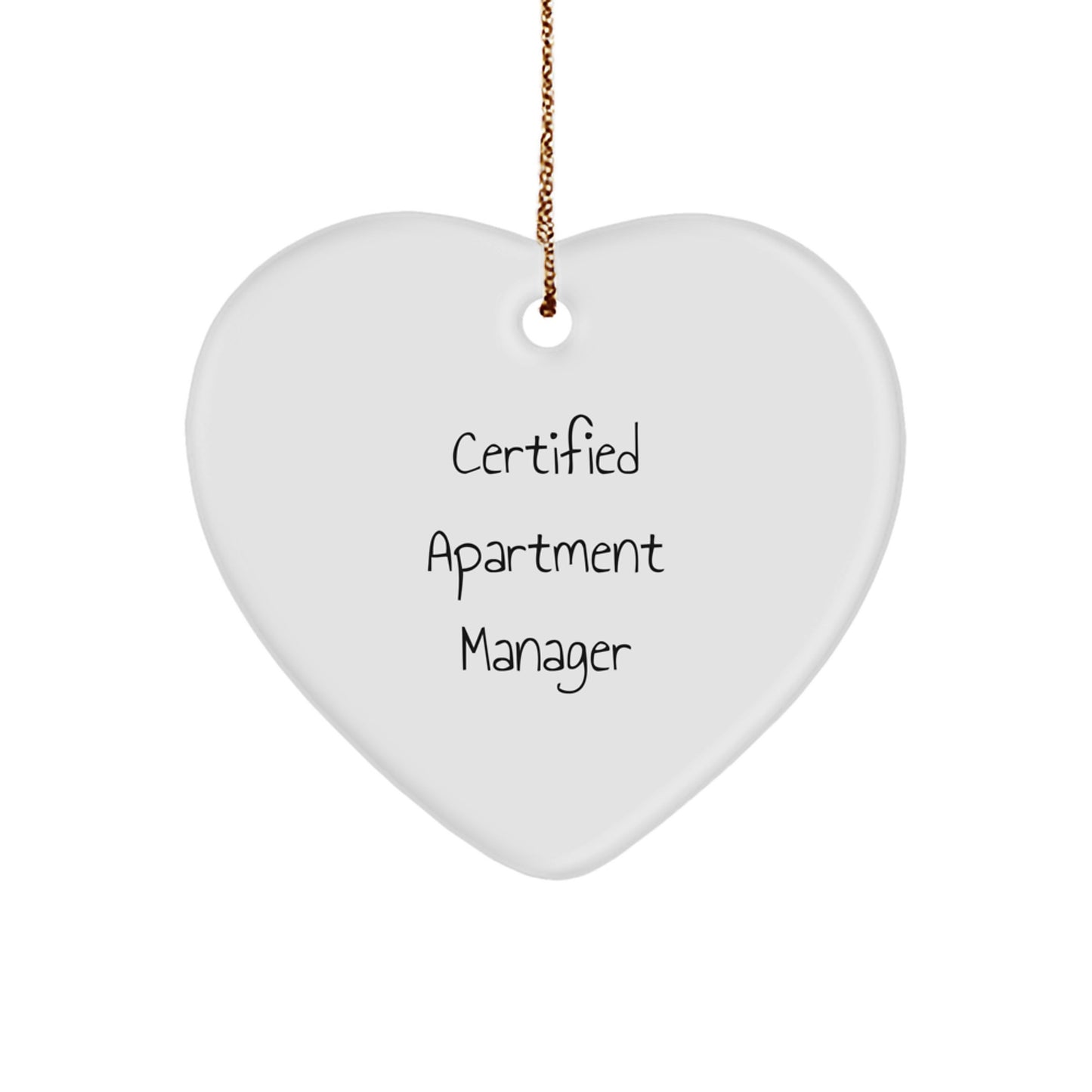 Funny 'You're the Heart of Our Apartment Complex' Gifts for Apartment Manager, Christmas Unique Gifts from Friends, Family, Coworkers - Certified Apartment Manager Heart Ornament - Image 1