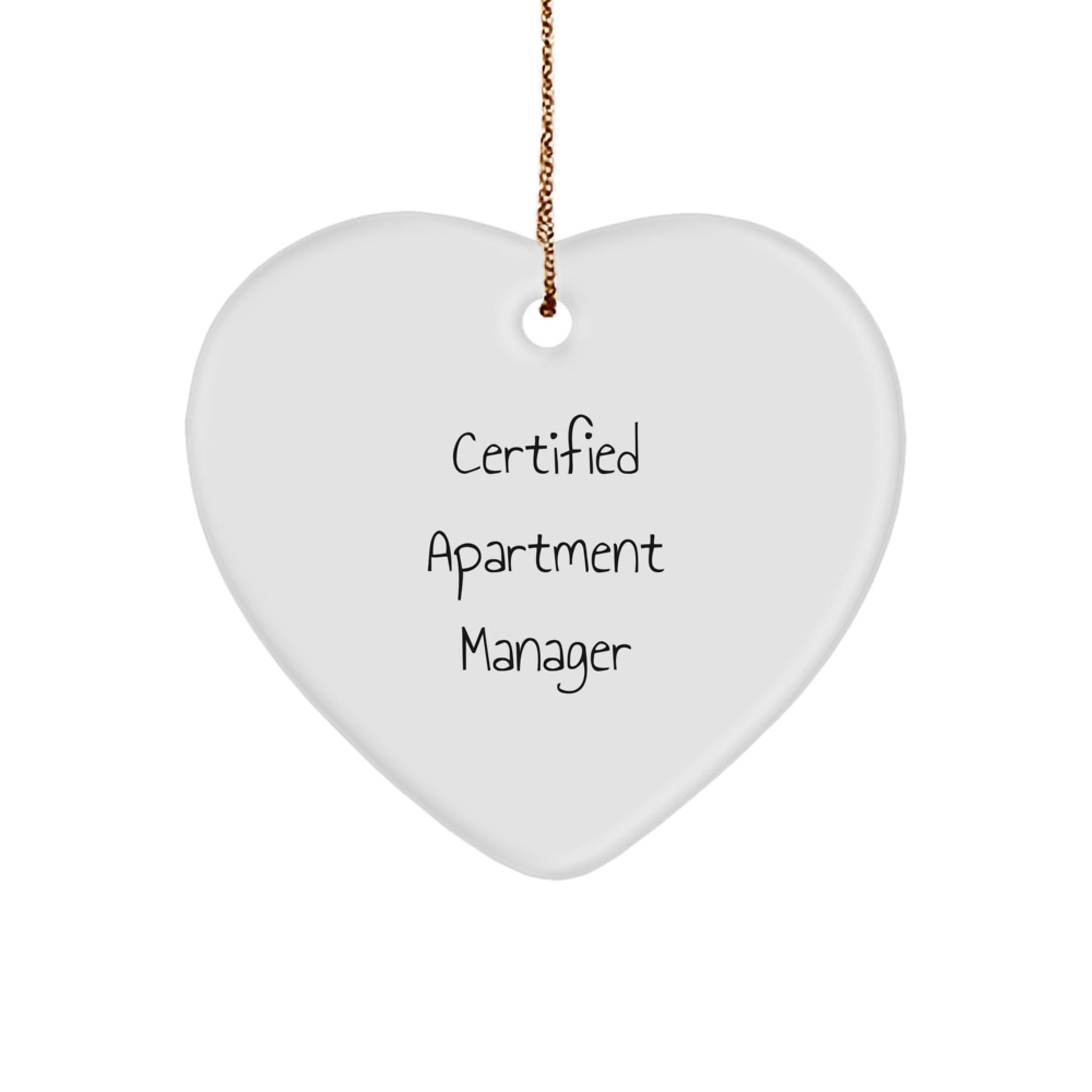 Funny 'You're the Heart of Our Apartment Complex' Gifts for Apartment Manager, Christmas Unique Gifts from Friends, Family, Coworkers - Certified Apartment Manager Heart Ornament - Image 1