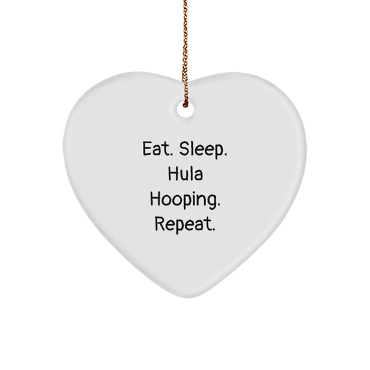 Hula Hooping Heart Ornament Gifts for Friends - Eat. Sleep. Hula Hooping. Repeat. - Christmas Unique Finds from Friends - Image 1