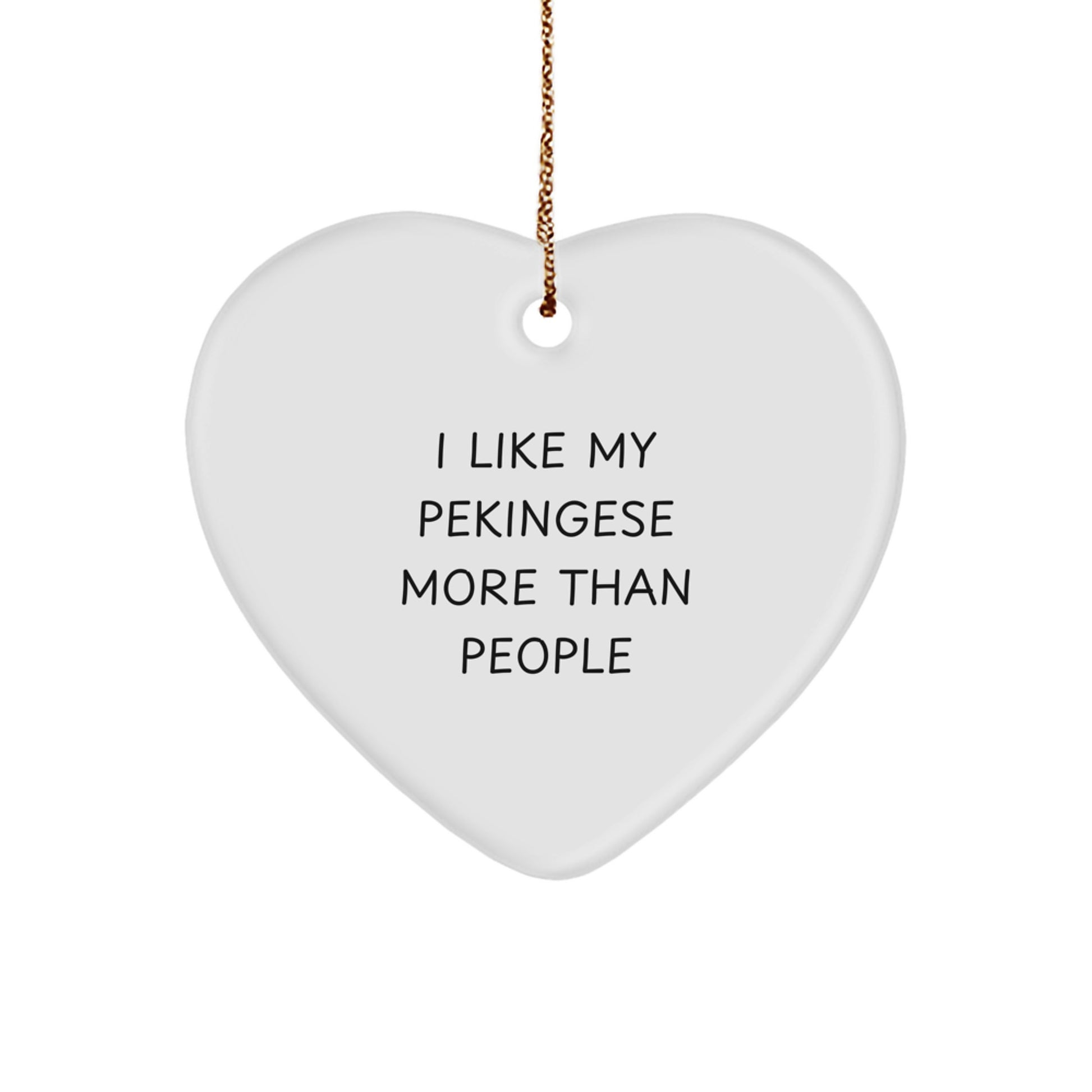 Pekingese Dog Lovers' Humorous Heart Ornament Gifts from Friends, Coworkers, or Family for Christmas - Image 1