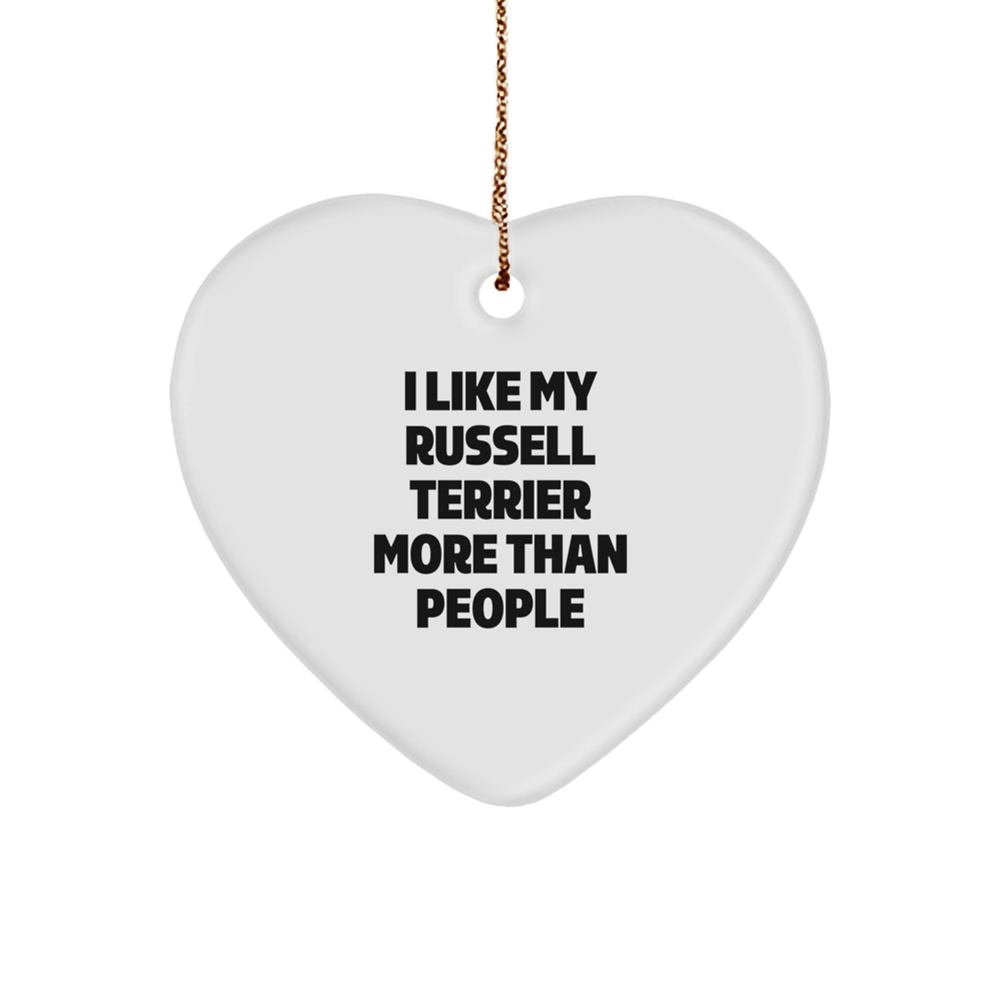 Russell Terrier Dog Lovers' Funny Heart Ornament Gifts from Friends for Christmas - Image 1