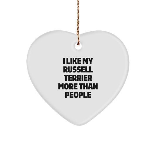 Russell Terrier Dog Lovers' Funny Heart Ornament Gifts from Friends for Christmas - Image 1