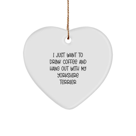 Funny Yorkshire Terrier Dog Heart Ornament Gifts from Family to Friends, Christmas Unique Gifts for Dog Lovers, Heart Shaped Decorations - Image 1