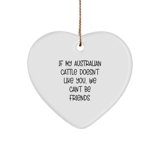 Funny Australian Cattle Dog Christmas Unique Gifts - Heart Ornament for Men, Women, Friends, Family - Gifts from Men, Women, Friends, Family - Heart Ornament for Australian Cattle Dog - Image 1