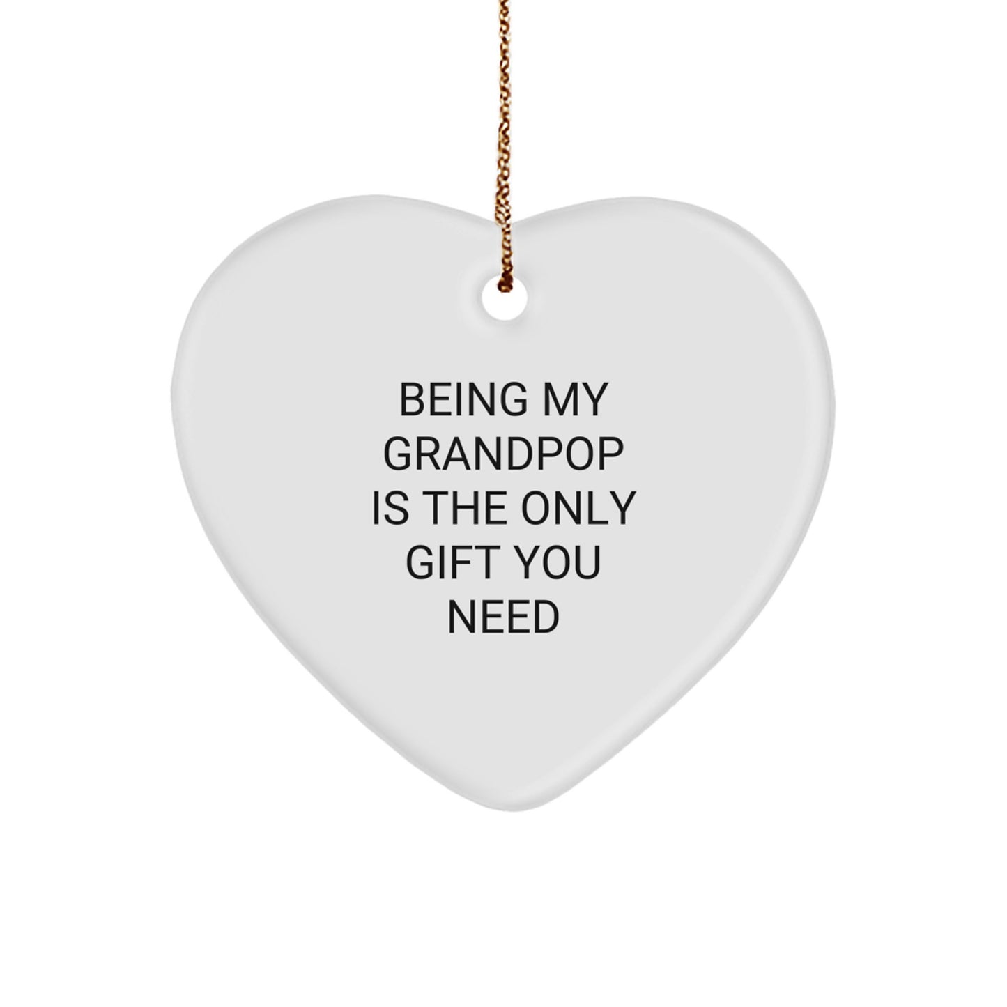 Grandpop's Heartfelt Gift, Funny Quote, Heart Ornament, Gifts from Family, Gifts for Grandpop - Image 1