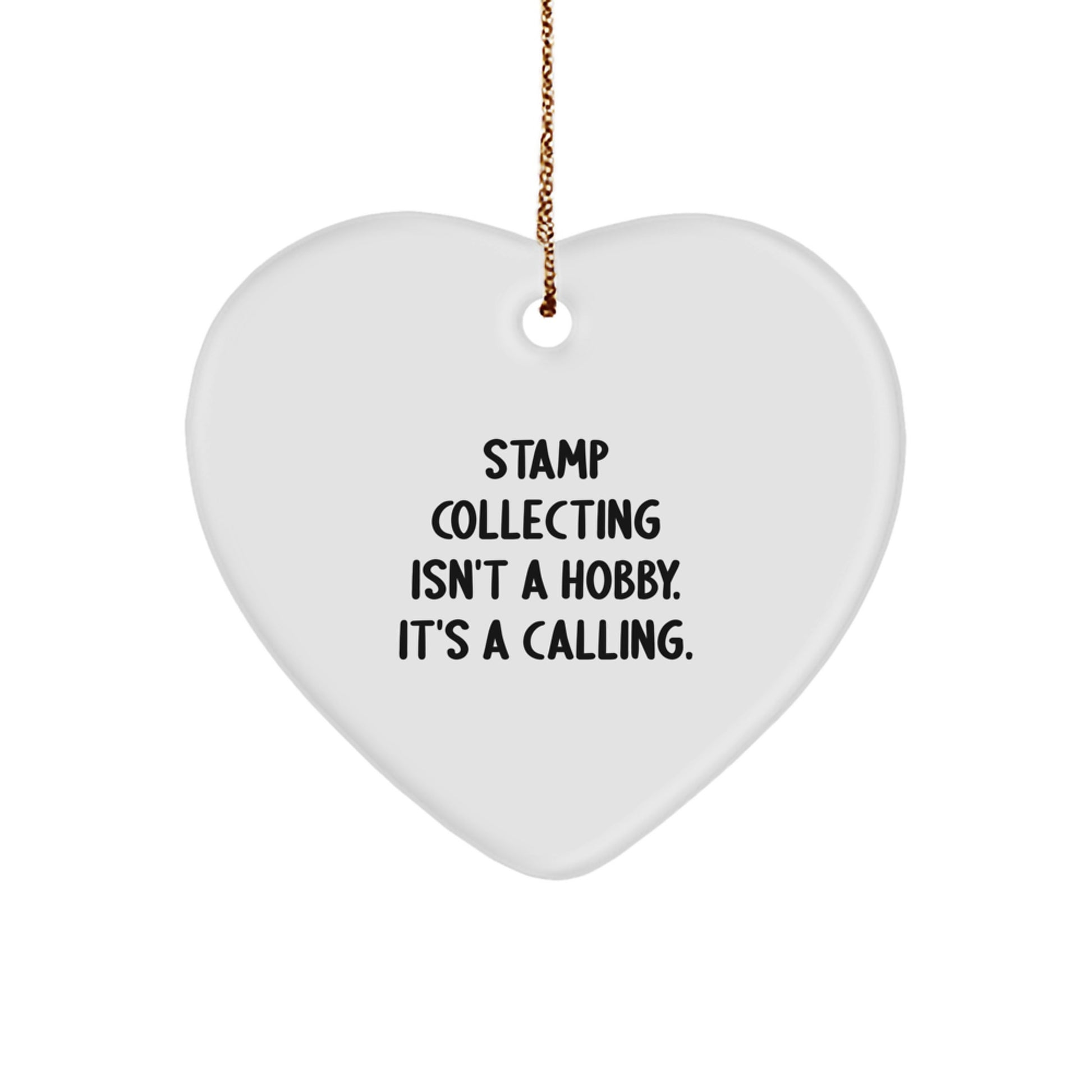 Funny Stamp Collecting Gifts from Friends for Stamp Enthusiasts - Heart Ornament with Sublimation Printing, Gift for Stamp Collecting Lovers - Christmas Unique Gifts - Image 1
