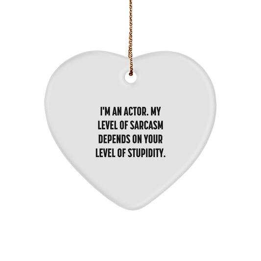 Funny Actor Heart Ornament, Gifts from Friends for Actor, Christmas Unique - Image 1