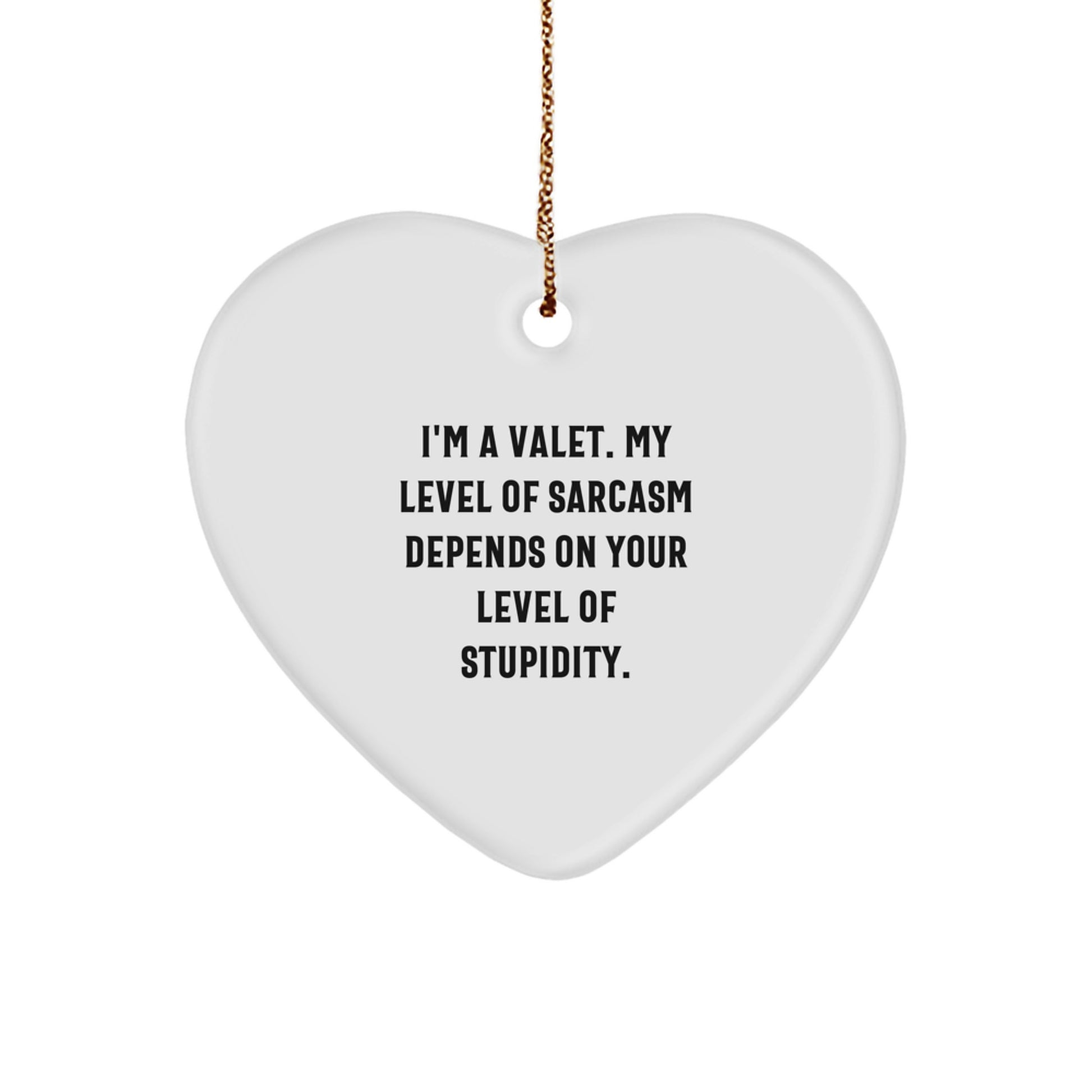 Funny Valet Heart Ornament, Gifts from Men to Valet, Heart Shaped Decor for Christmas Unique Gifts - Image 1