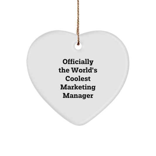 Funny Marketing Manager Christmas Unique Gifts from Coworkers for Men with Heart Ornament - Image 1