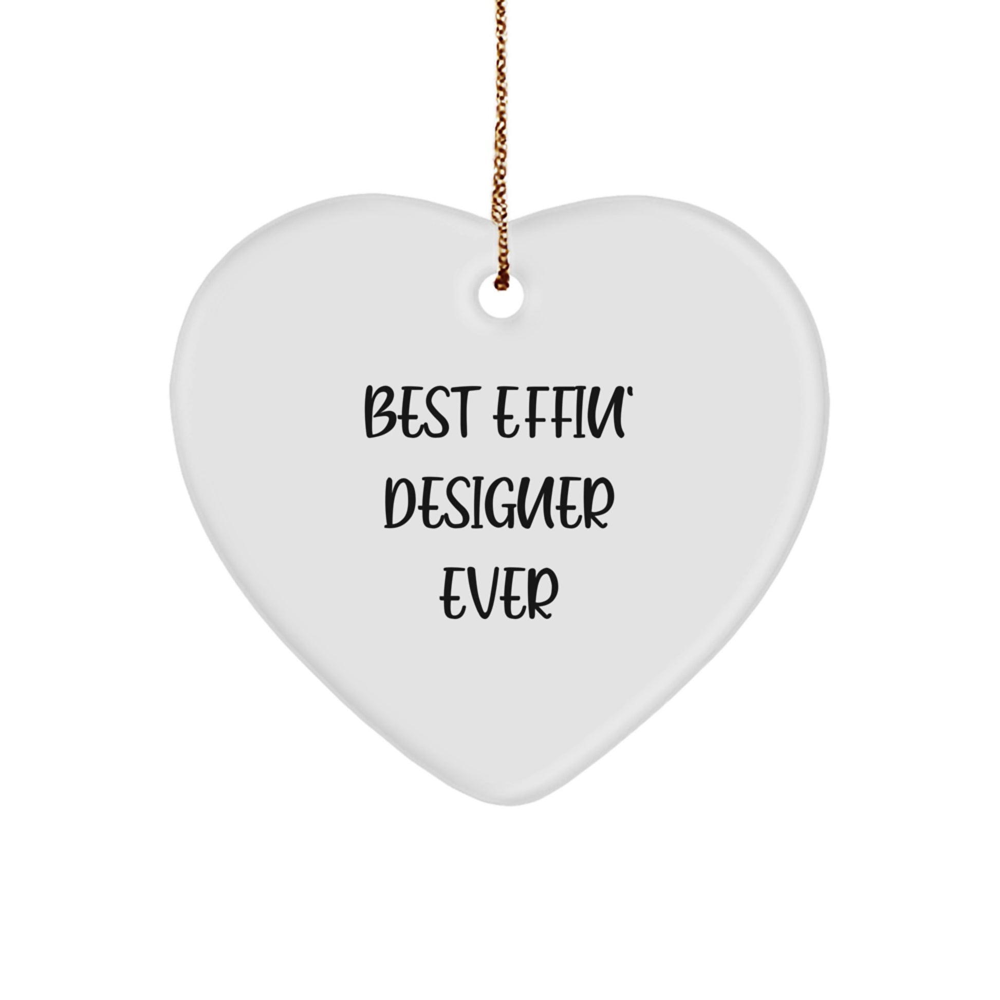 Funny Designer Gifts for the Best Effin' Designer Ever, Heart Ornament for Christmas, Heart Shaped Ornament Gifts from Friends, Gifts for Designer Women - Image 1