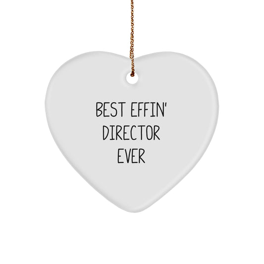 Funny Director Gifts from Men, Funny Heart Ornament for Director Friends, Best Effin' Director Ever Christmas Unique Gifts for Coworkers - Image 1