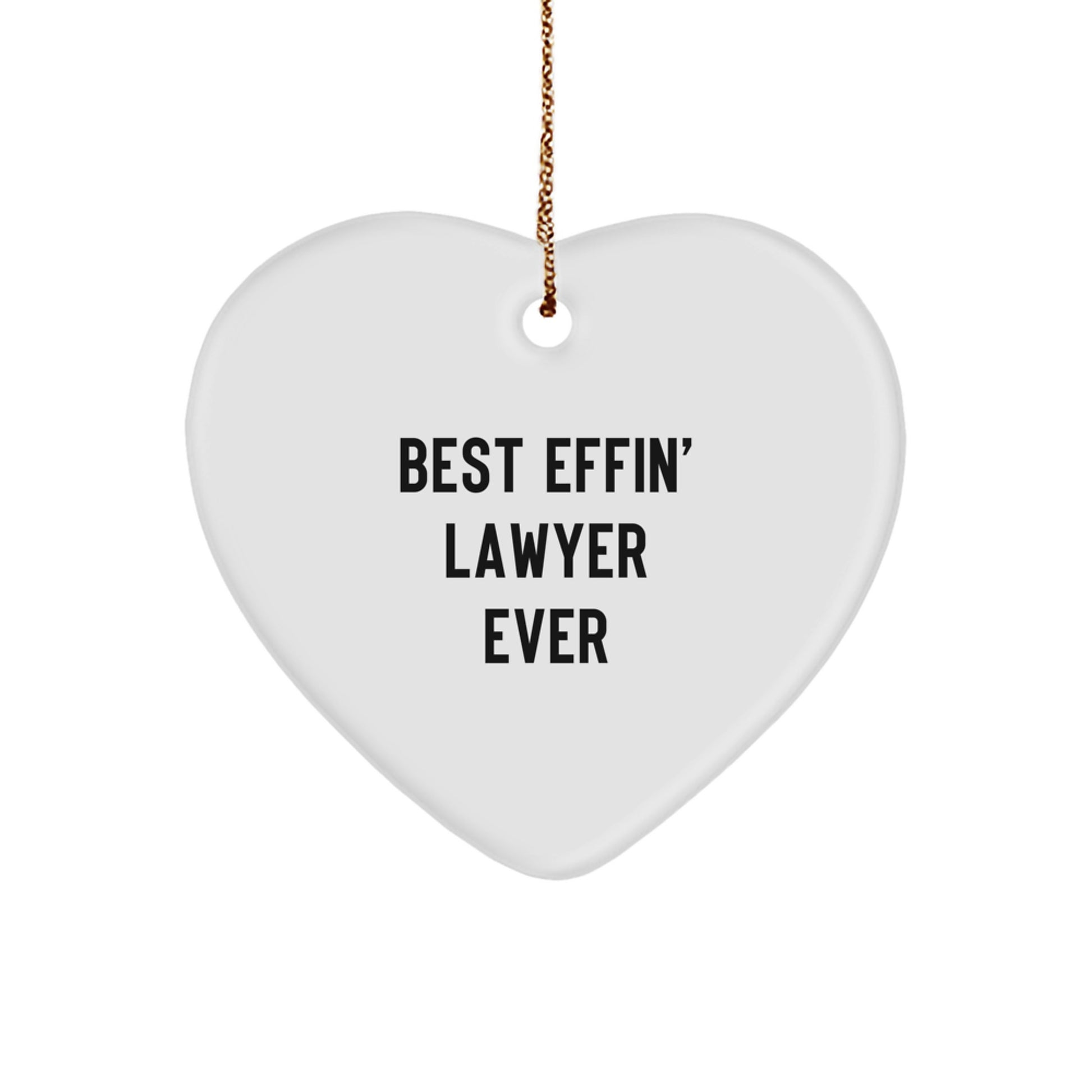 Funny Lawyer Heart Ornament Gifts from Friends, Christmas Unique Lawyer Ornament, Best Effin' Lawyer Ever - Image 1