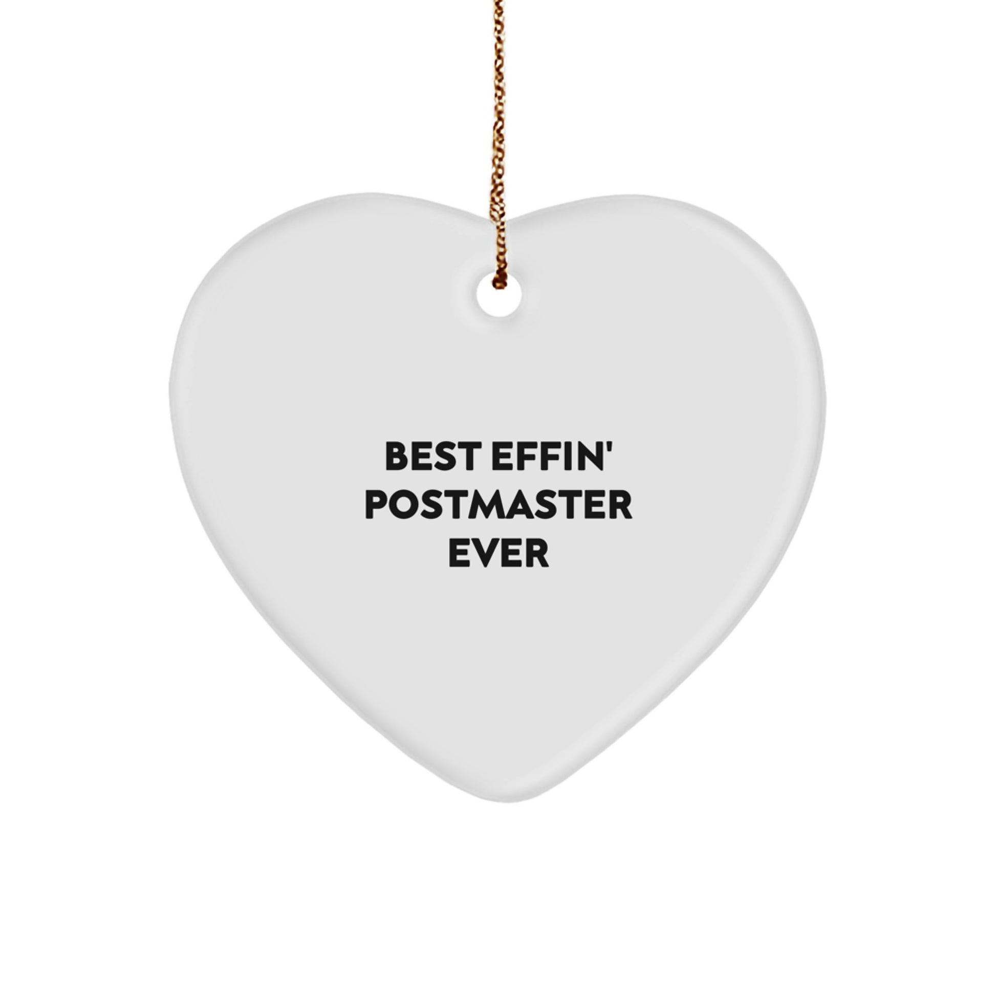 Funny Postmaster Gifts from Friends, Best Effin' Postmaster Ever Heart Ornament, Postmaster Unique Gifts for Family Christmas - Image 1