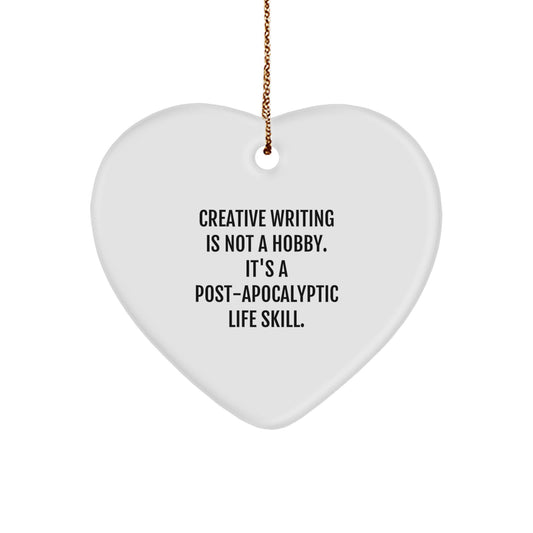 Gifts from Family Friends to Creative Writing Enthusiasts, Heart Ornament for Christmas Unique Gifts - Image 1