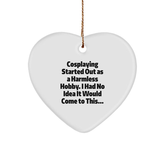 Funny Cosplaying Gifts from Friends for Cosplayers Heart Ornament Christmas Unique Gifts - Image 1