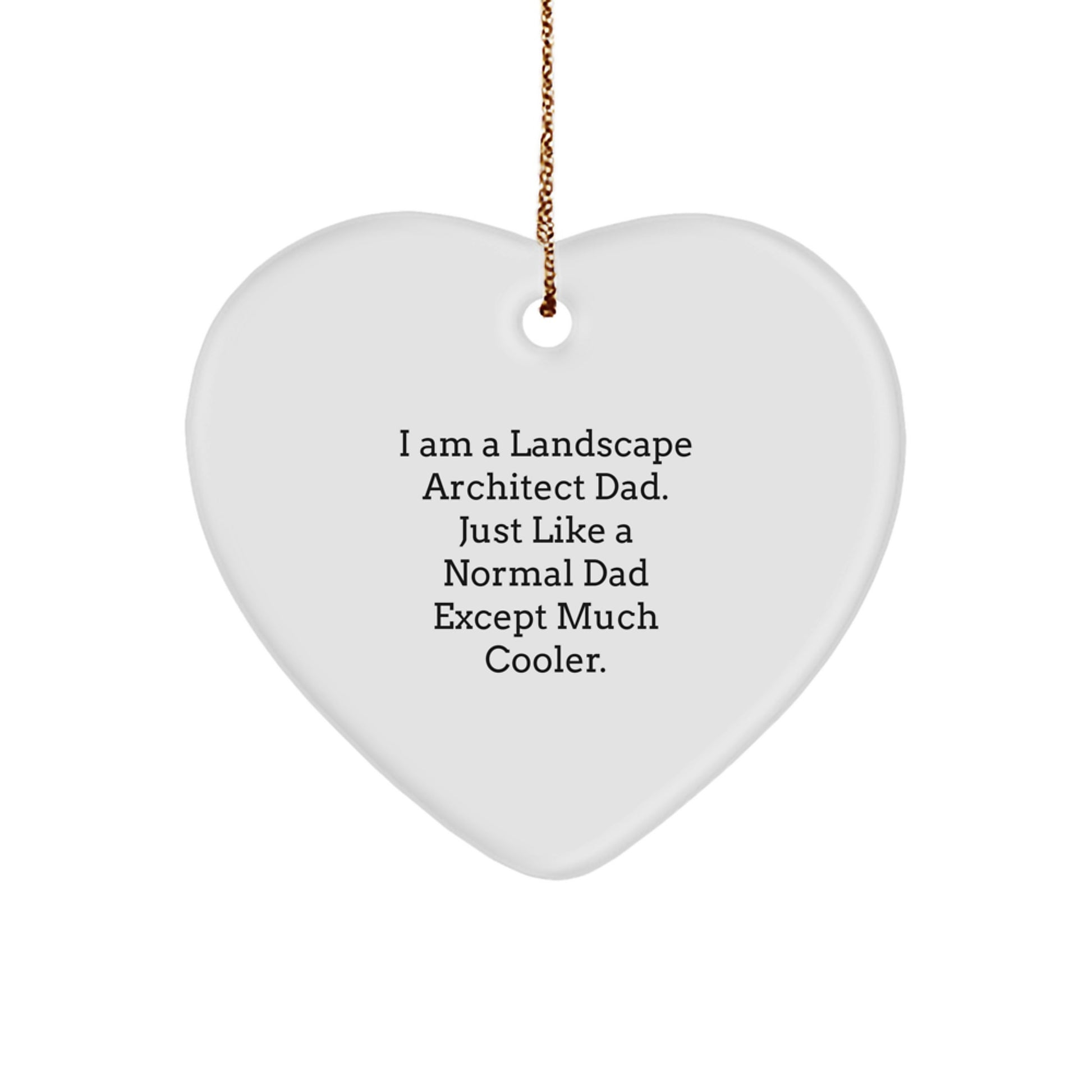 Funny Landscape Architect Gifts for Men, Heart Ornament with I Am A Landscape Architect Dad Quote, Christmas Unique Gifts from Dad - Image 1