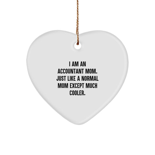 Funny Accountant Gifts for Mom, Heart Ornament from Husband, Daughter, Son, Friends or Coworkers for Christmas Unique Presents - Image 1