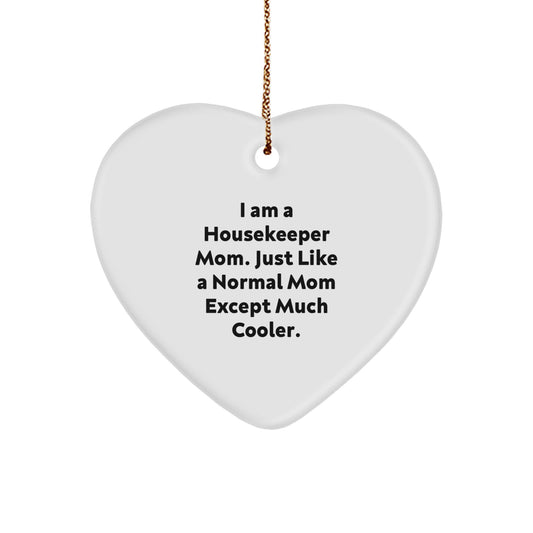 Funny Housekeeper Heart Ornament Gifts from Friends for Housekeeper Mom Christmas Unique - Image 1
