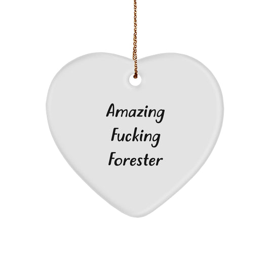 Funny Forester Heart Ornament Gifts from Men to Friends, Unique Forester Christmas Unique Gifts for Forester, Amazing F--king Forester Forester Lover - Image 1