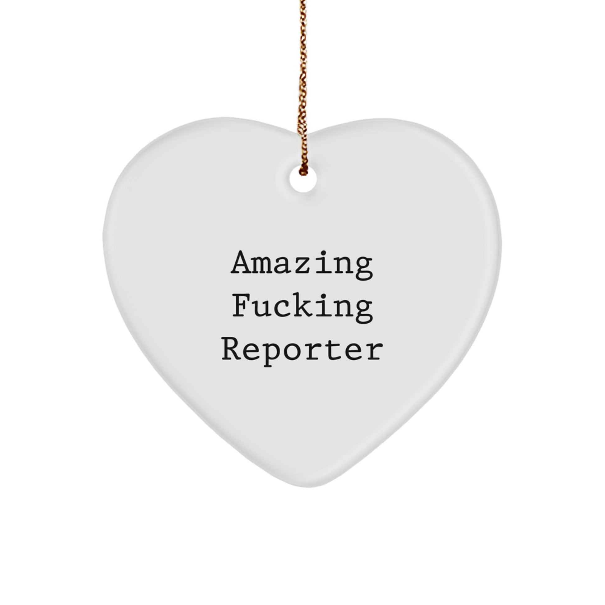 Funny Reporter Christmas Heart Ornament Gifts from Friends and Family for Men Women - Image 1