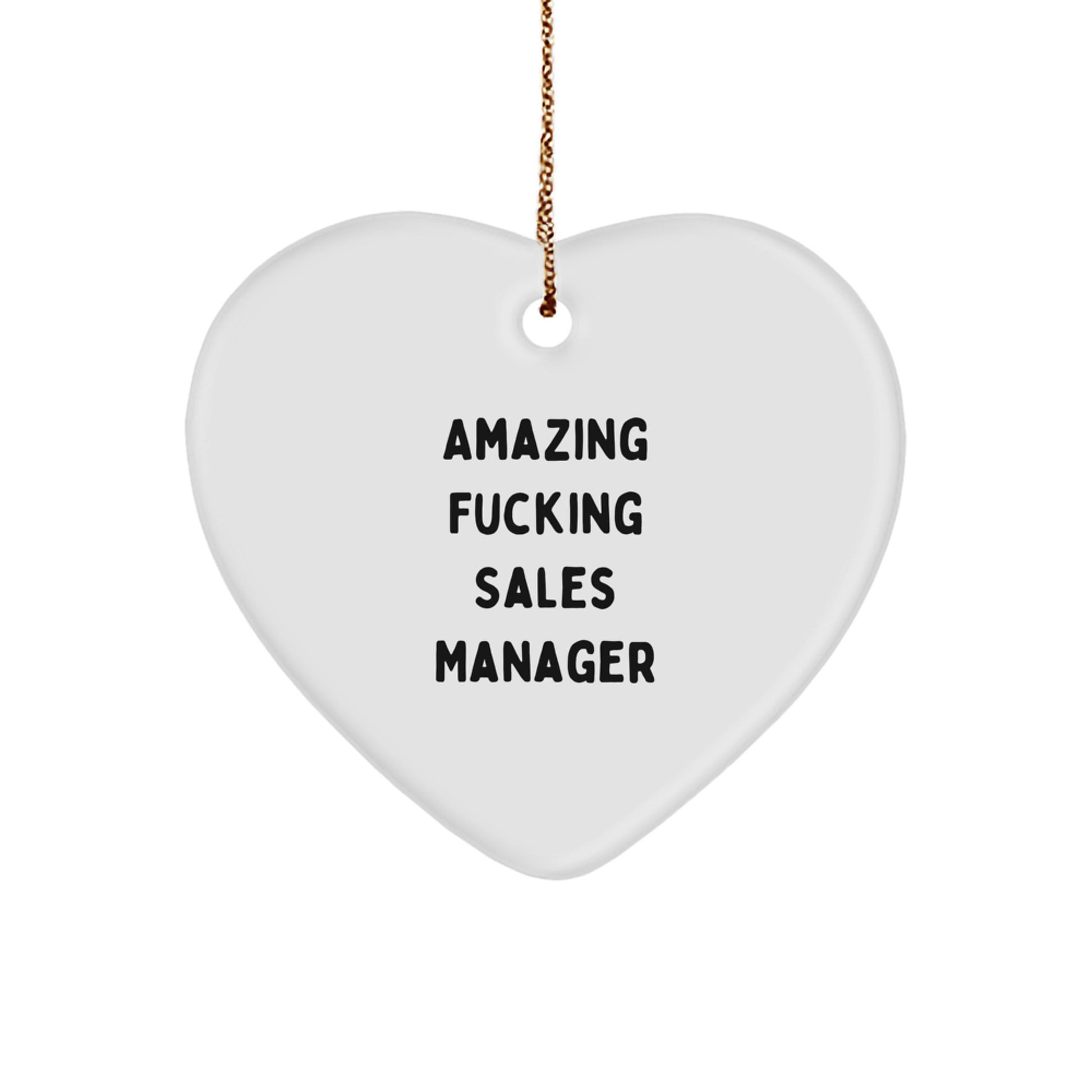 Funny Sales Manager Gifts from Men - 'Amazing F--king Sales Manager' Heart Ornament for Christmas - Image 1