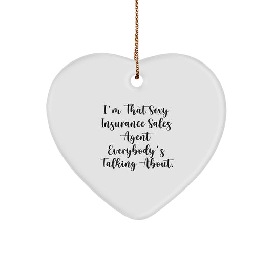 Sexy Insurance Sales Agent Gifts for Men - Funny Heart Ornament from Friends, Coworkers, Family - Christmas Unique Gifts for Insurance Agents - Image 1