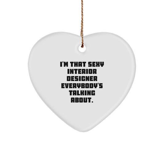 Sexy Interior Designer Gifts Heart Ornament for Friends and Family - Funny Heart Shaped Wall Decor - Image 1