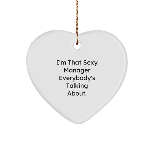 Funny Manager Heart Ornament Gifts from Men Friends to Manager Coworkers on Christmas Unique Gifts - Image 1