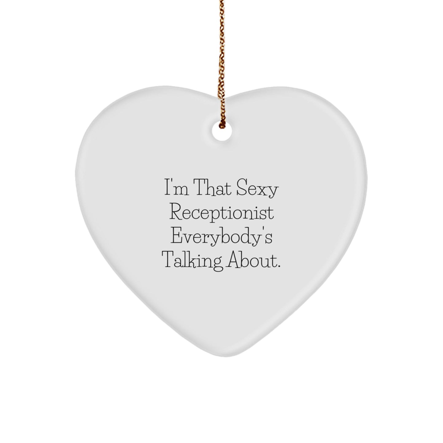 Funny Sexy Receptionist Heart Ornament Gifts from Friends to Women Coworkers and Family, Unique Christmas Unique Gift Ideas for Men Women Receptionists - Image 1