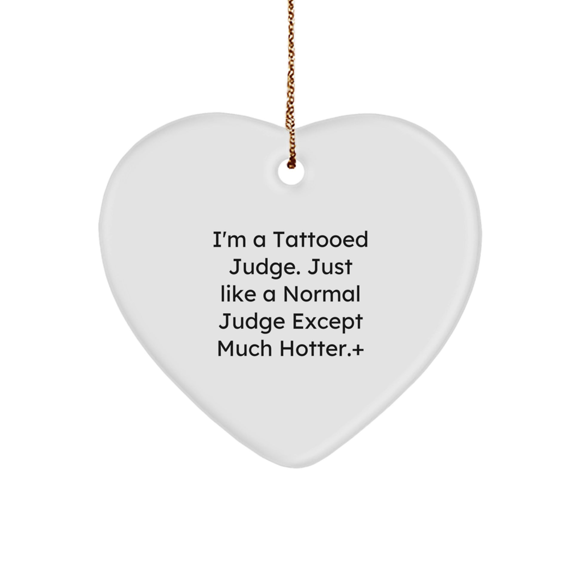 Funny Judge Gifts Heart Ornament from Friends - Judge Lover's Christmas Unique Gifts for Judge - Image 1