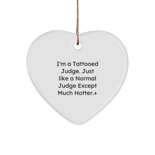 Funny Judge Gifts Heart Ornament from Friends - Judge Lover's Christmas Unique Gifts for Judge - Image 1
