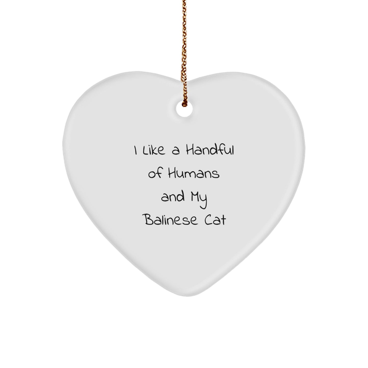 Funny Balinese Cat Heart Ornament Gifts from Men to Family for Christmas Unique Presents - Image 1