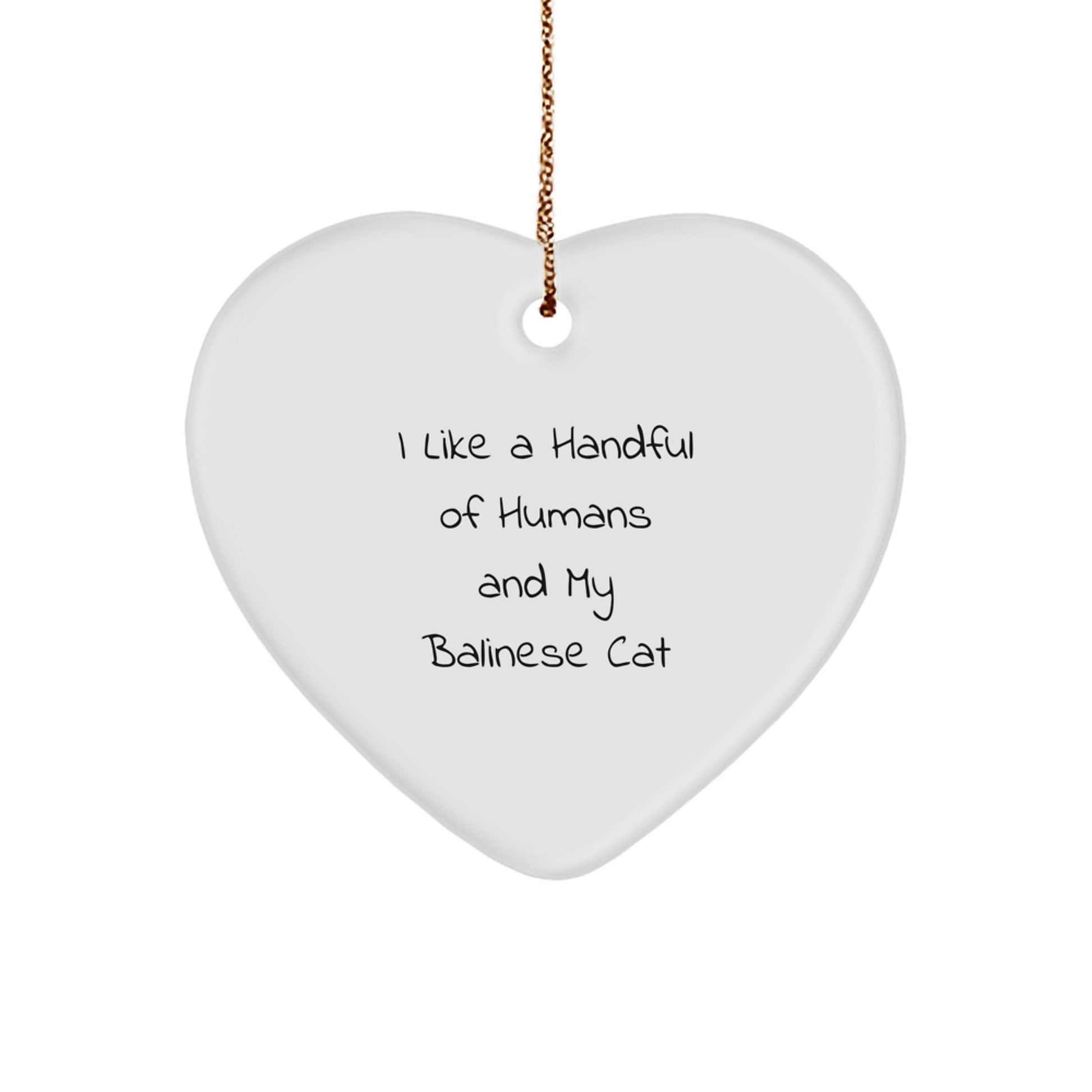 Funny Balinese Cat Heart Ornament Gifts from Men to Family for Christmas Unique Presents - Image 1