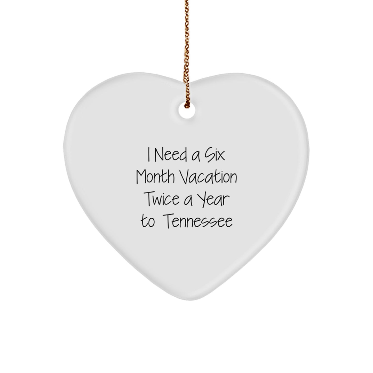 Funny Tennessee Heart Ornament Gifts from Friends and Family for Tennessee Lovers, Perfect Christmas Unique Gifts - Image 1