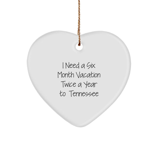 Funny Tennessee Heart Ornament Gifts from Friends and Family for Tennessee Lovers, Perfect Christmas Unique Gifts - Image 1
