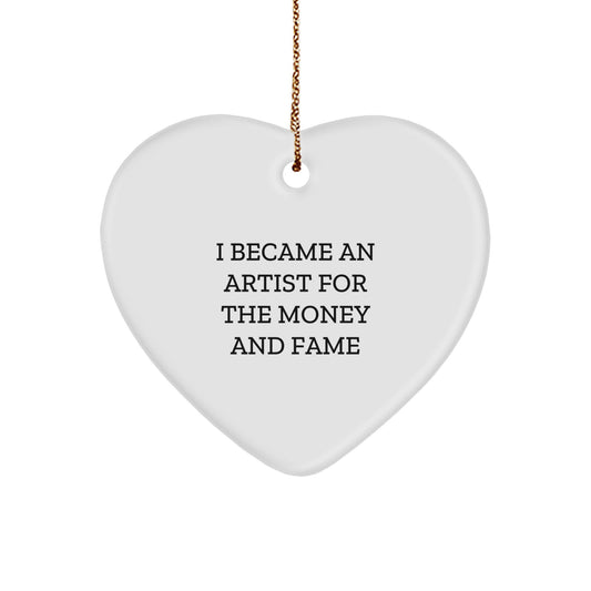 Funny Artist Heart Ornament Gifts from Men to Friends at Christmas Unique Artisan Decor - Image 1