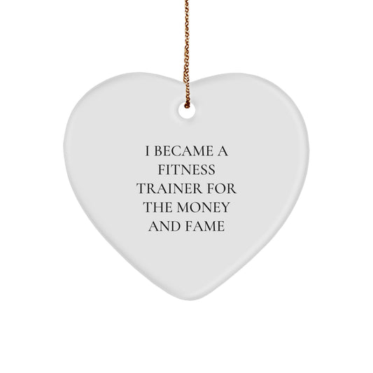 Funny Fitness Trainer Heart Ornament Gifts from Friends and Family for Christmas Unique - Image 1