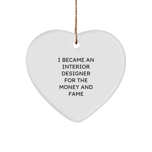 Interior Designer Gifts from Men, Women, Friends, Coworkers, or Family for Interior Designers, Funny Heart Ornament, Unique Christmas Unique Gifts - Image 1