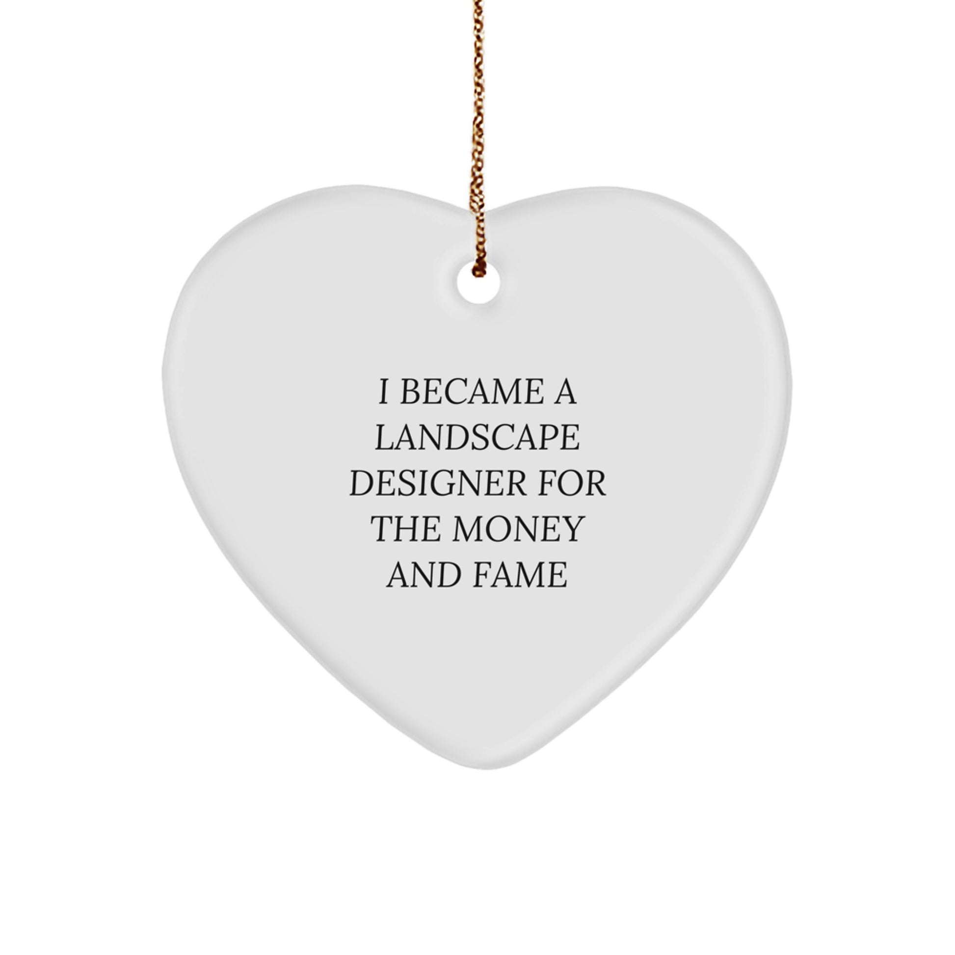 Funny Landscape Designer Gifts for Men, Heart Ornament, I Became A Landscape Designer Quote, Christmas Unique Gifts from Friends - Image 1