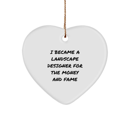 Funny Landscape Designer Gifts from Friends, Heart Ornament for Men Women Coworkers Family, Christmas Unique Decorations - Image 1