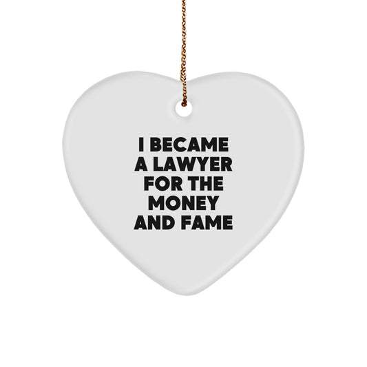 Funny Lawyer Gifts from Friends for Christmas Unique Lawyer Heart Ornaments Men Women Lawyer - Image 1