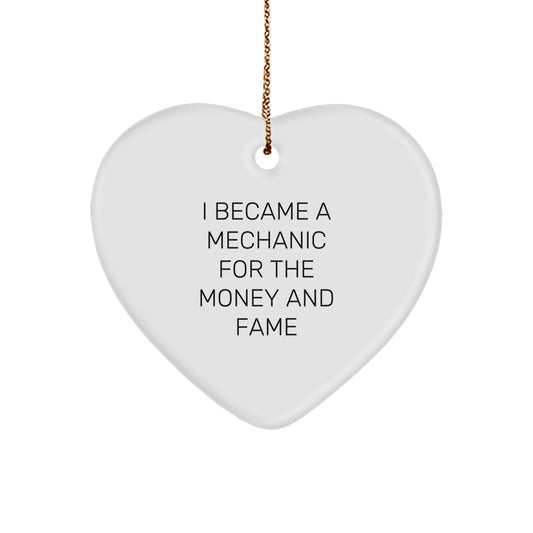 Funny Mechanic Gifts from Men, Heart Ornament for Friends, Christmas Unique Presents for Mechanic Enthusiasts - Image 1