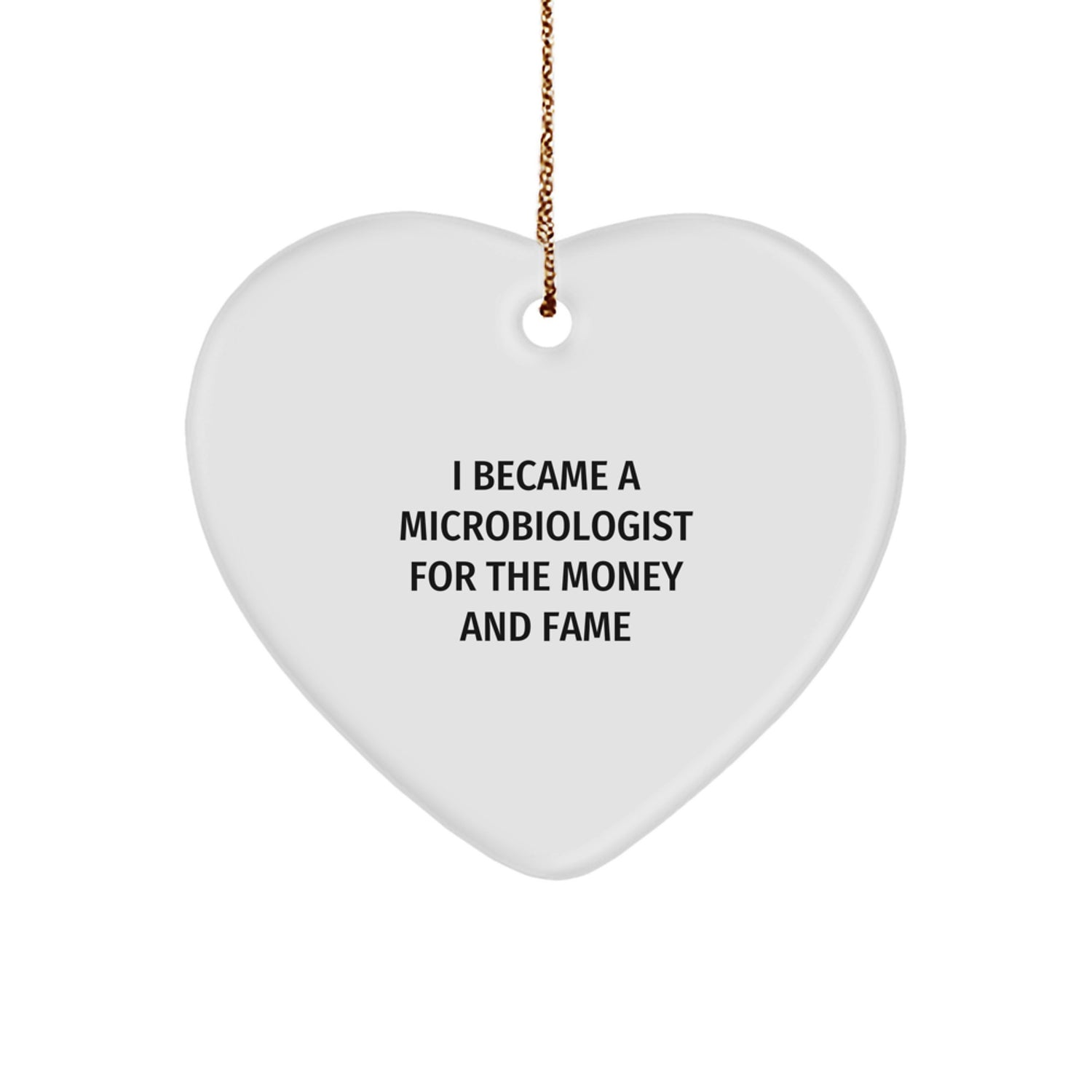 Funny Microbiologist Gifts from Men to Friends - Unique Heart Ornament for Christmas - Image 1