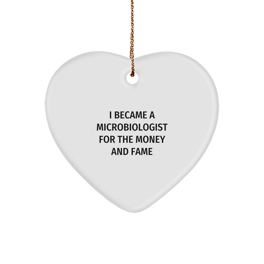 Funny Microbiologist Gifts from Men to Friends - Unique Heart Ornament for Christmas - Image 1